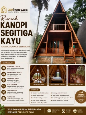 Rumah Kanopi Segitiga Kayu