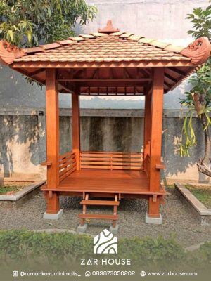 Gazebo Kayu Jati Minimalis