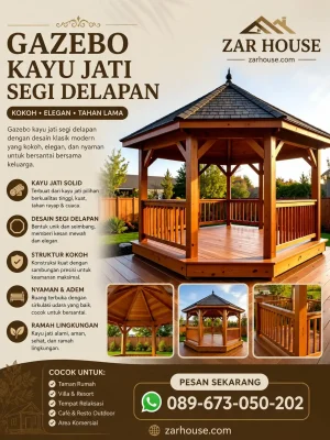 Gazebo Kayu Jati Segi Delapan