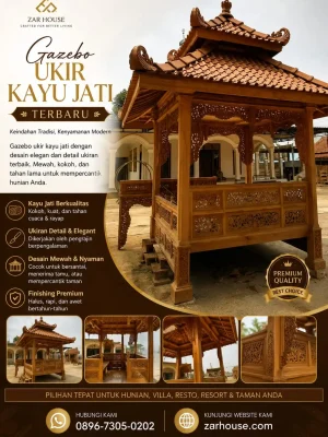 Gazebo Ukir Kayu Jati Terbaru