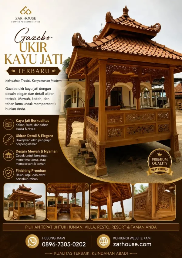 Gazebo Ukir Kayu Jati Gazebo Ukir Kayu Jati Terbaru