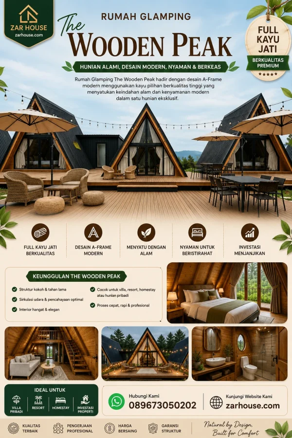 Jual Rumah Glamping Wooden Peak Rumah Glamping The Wooden Peak