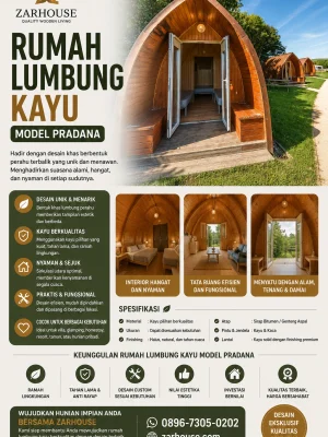 Rumah Lumbung Kayu Model Pradana
