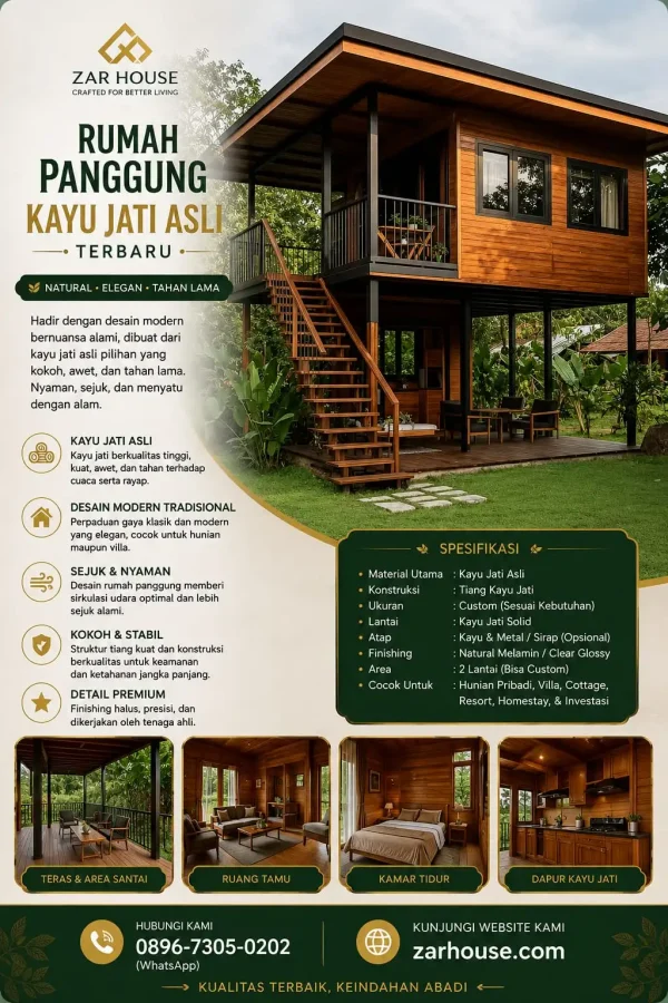 Rumah Panggung Kayu Jati Asli Rumah Panggung Kayu Jati Asli Terbaru