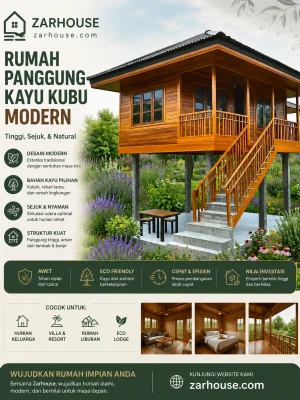 Rumah Panggung Kayu Kubu Modern