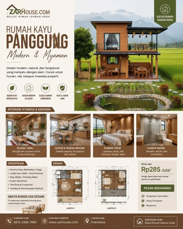 panggung kayu modern nyaman terbaik mewah